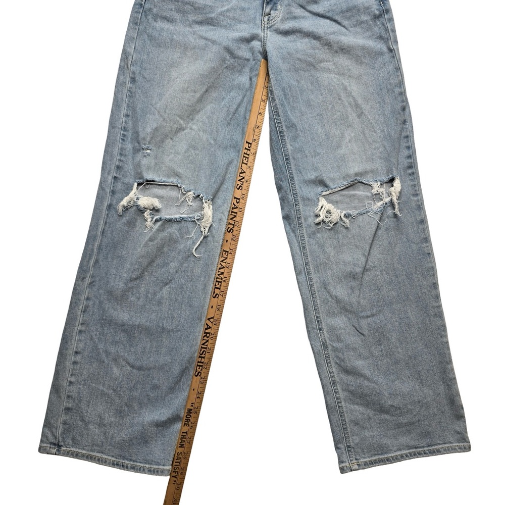 Eunina Ryder Super High Rise Baggy Jeans Distressed Light Wash 7/28W - Picture 8 of 9